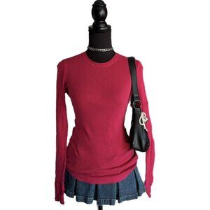 fuschia long sleeve fitted top